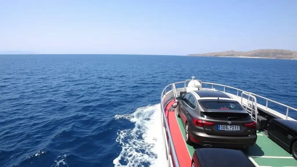 Pounta-Antiparos car ferry crossing the Aegean
